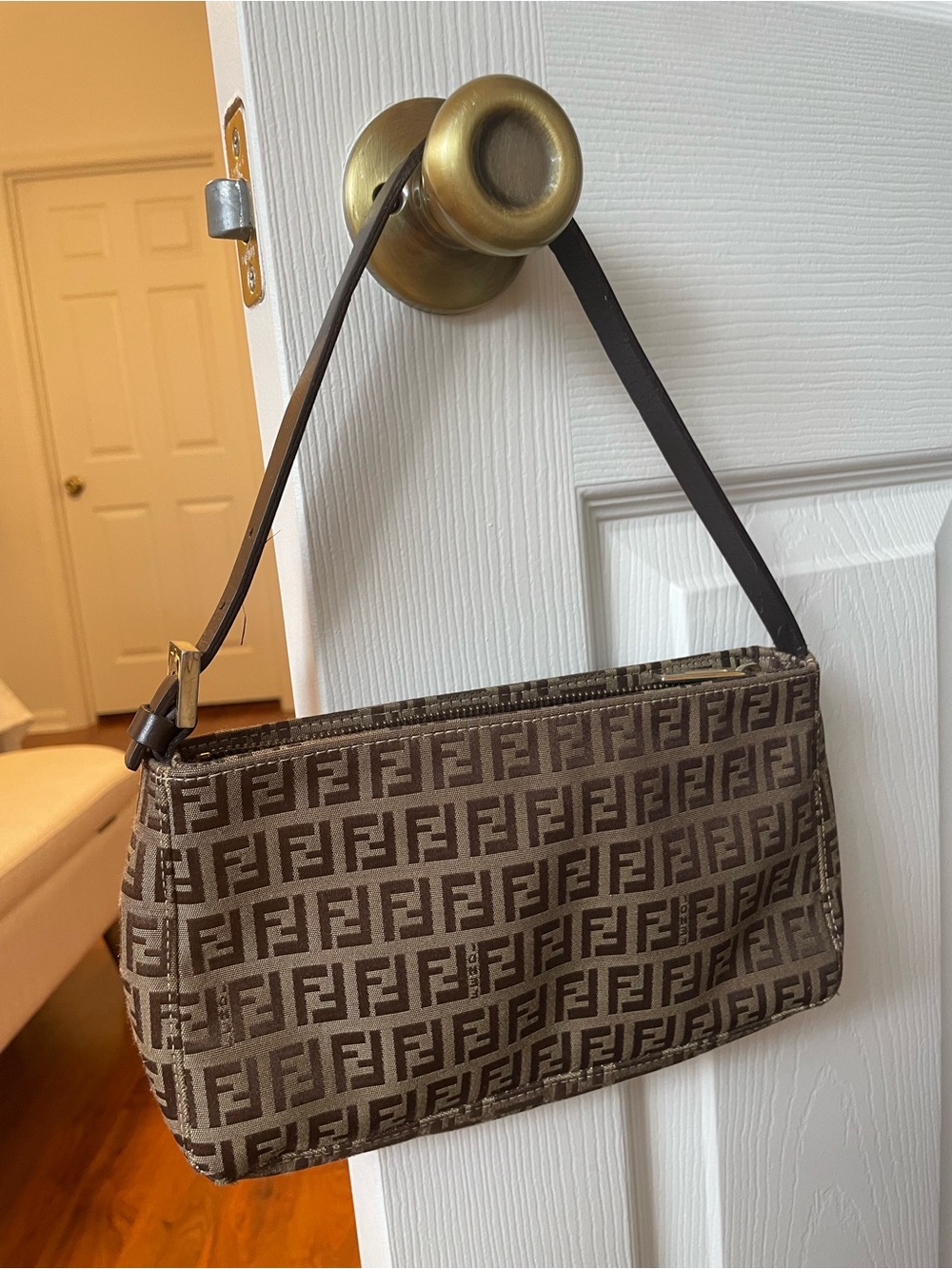 Fendi Brown FF Logo Belt/Shoulder Bag